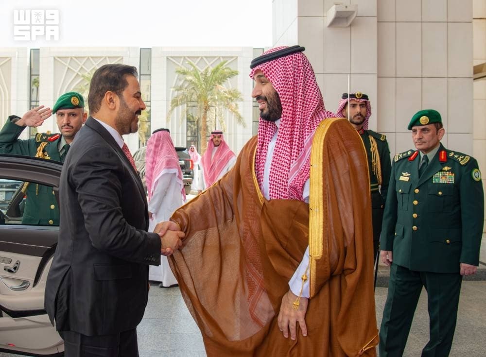 ولي العهد الأمير محمد بن سلمان يستقبل رئيس وزراء جمهورية العراق في قصر اليمامة بالرياض